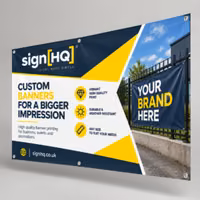 Custom printed mesh banner with eyelets