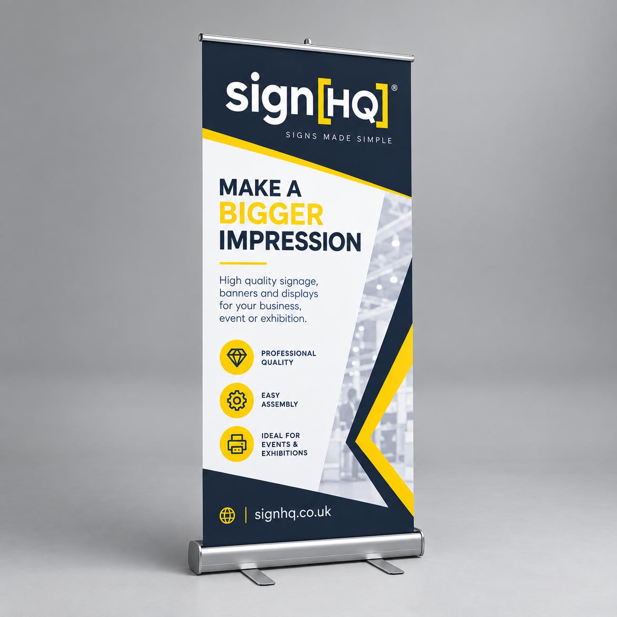 Custom printed SignHQ roller banner stand