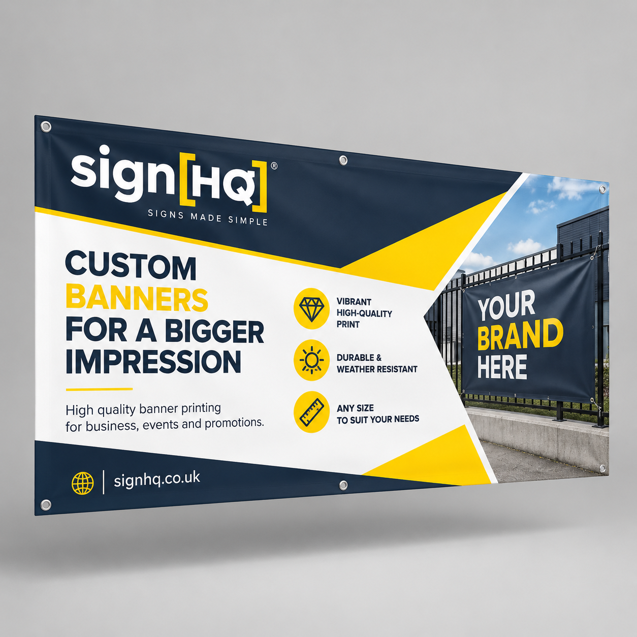 Custom printed PVC banner with eyelets